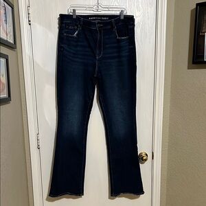 American Eagle Outfitters Women's Boot Cut Jeans - Dark Blue